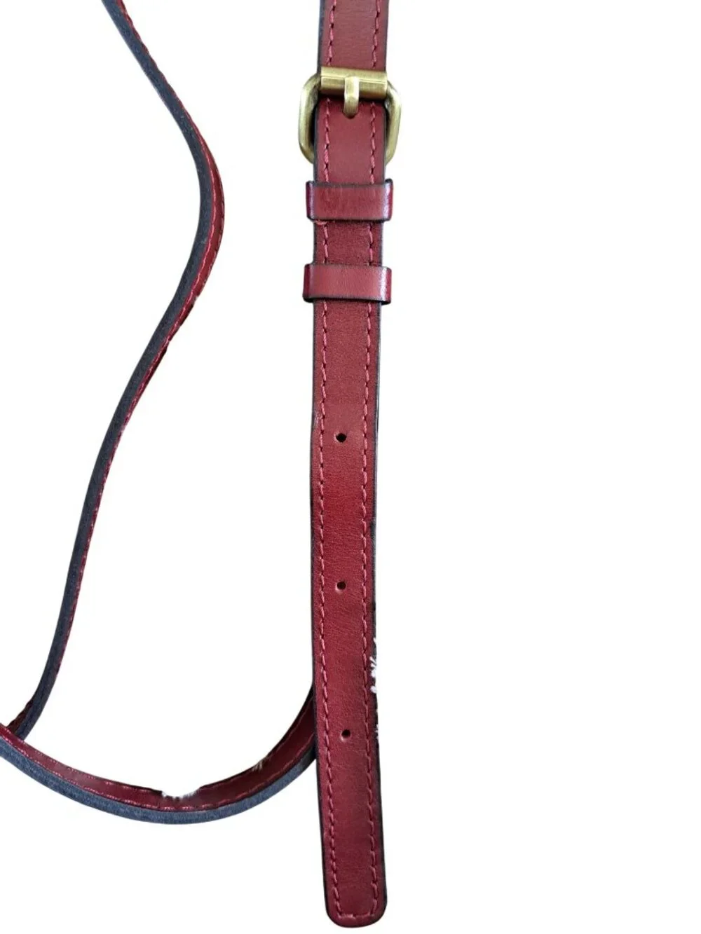 Patricia Nash Small Leather Crossbody Bag Purse Adjustable Burgundy Supple - Picture 14 of 16